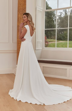 51736 Boho-/Vintage Brautkleid mit Cap-Ärmel