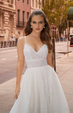 51588 Perlen-Traum Brautkleid im A-Linien Stil