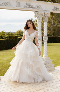 50828 Ein besonderes Volant Hochzeitskleid mit einem V-Ausschnitt 