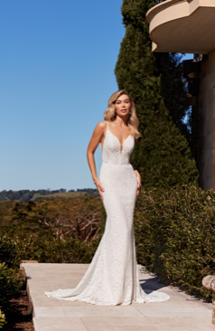 51671 Boho-Vibes in einem verführerischen Fit and Flare Brautkleid 