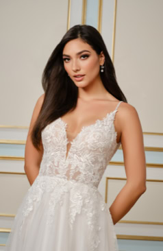 52196 A-Linie Brautkleid mit Spitze & Tüll   