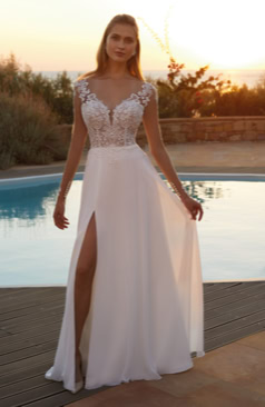 51703  Ein wundervolles leichtes Chiffon Brautkleid