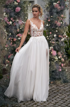 51880 Romantisches Boho-/ Vintage Brautkleid aus Tüll und Spitze