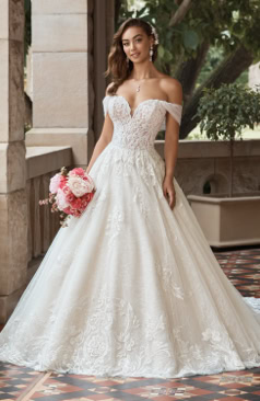 50836 Wundervolle ausgestellte A-Linie im Prinzessinnen-Stil